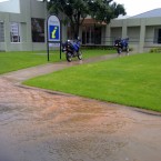 Rode through a lot of rain and water across the road to end up at Temora.