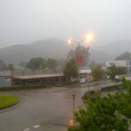 Myrtleford was not looking its best on this morning.